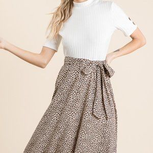 Ivory/ Animal Print Dress